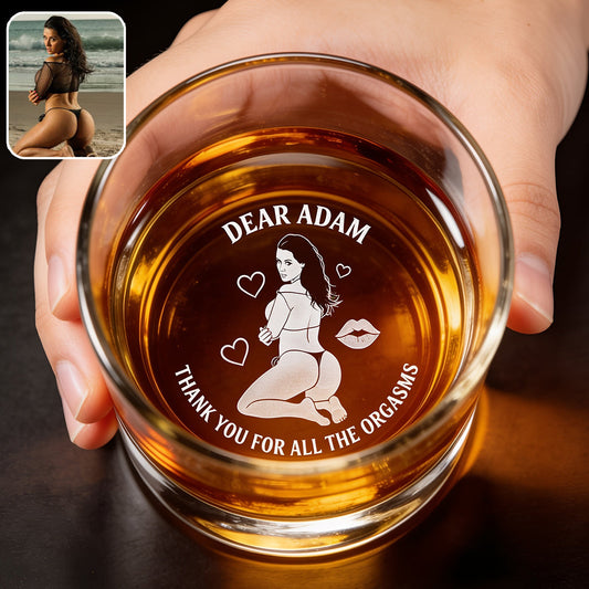 Funny Gift For Him/ Boyfriend/ Husband... - Personalized Spicy Couple Engraved Whiskey Glass