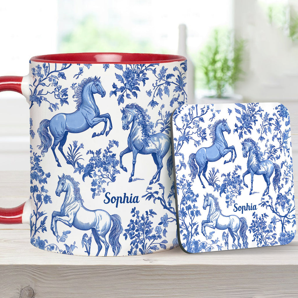 Horse Toile de Jouy - Personalized Horse Accent Mug