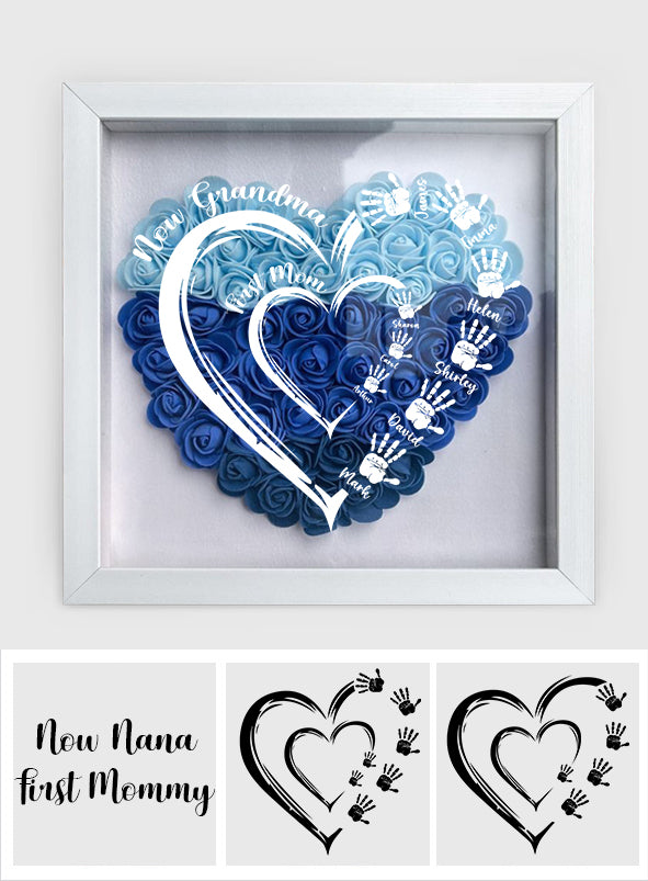 First Mom Now Grandma - Personalized Grandma Flower Shadow Box