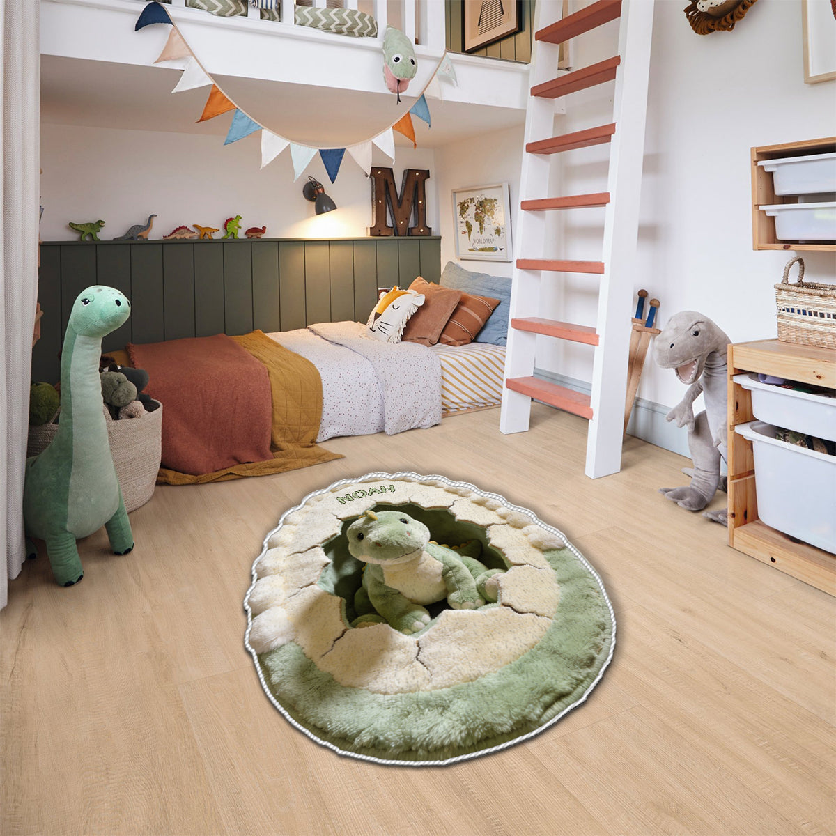 Kid Room Decor - Dinosaur or Unicorn - Personalized Kid Non-Slip Tufted Rug