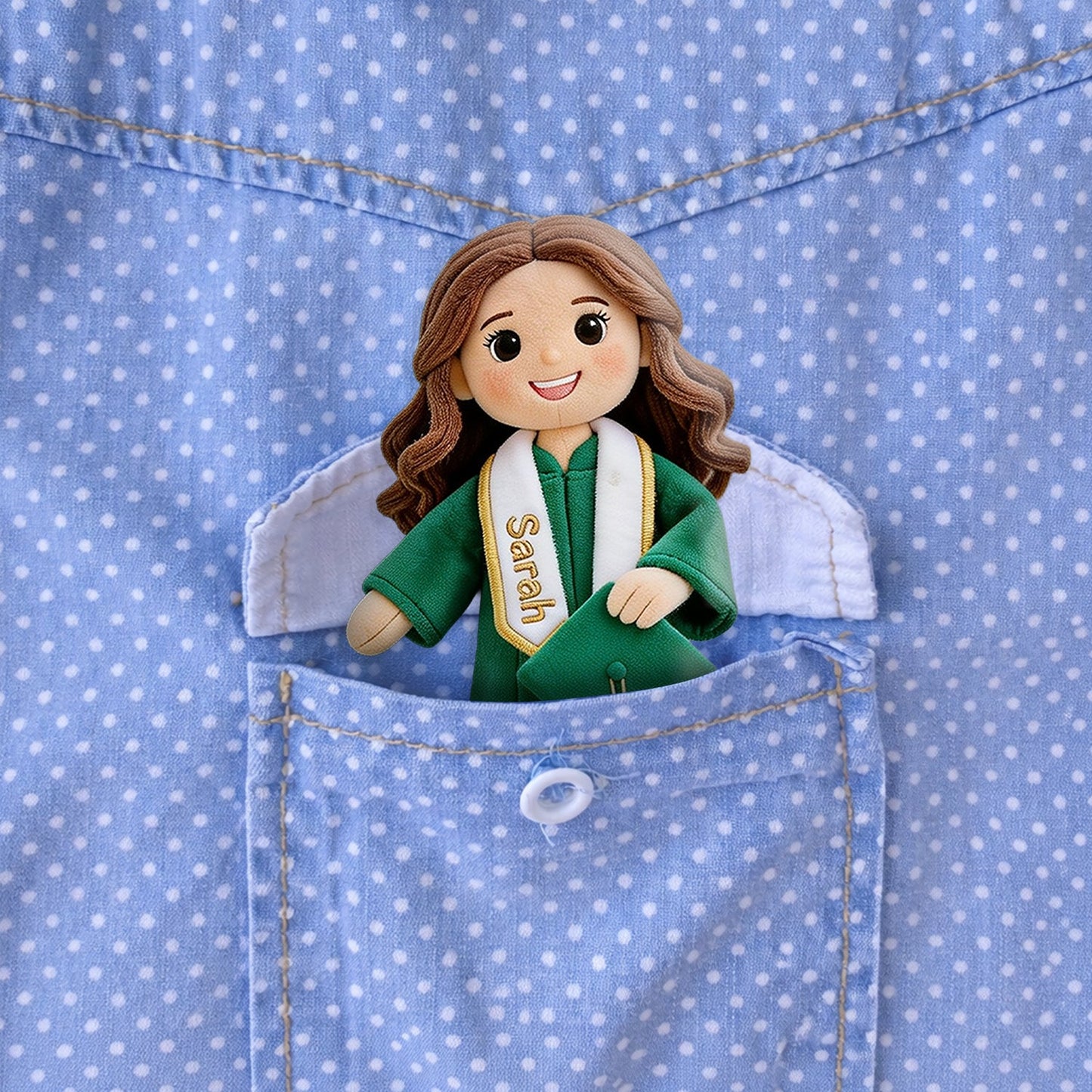 Custom Any Photo Graduation Gift - Personalized Graduation Plush Brooch