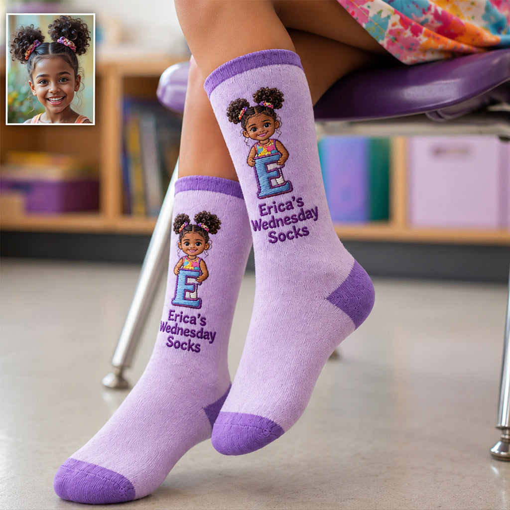 Any Photo Lucky Day Socks - Personalized Kid Socks