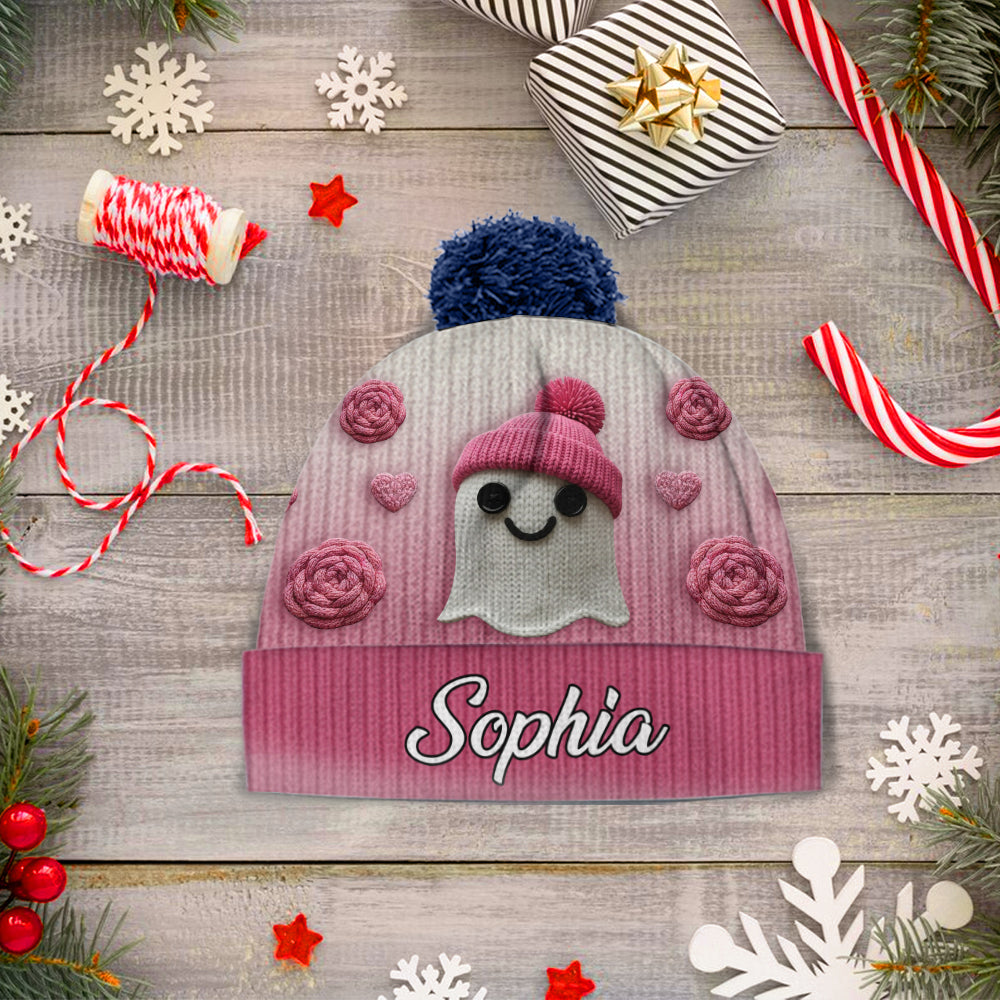 Faith Hope Love - Personalized Breast Cancer Awareness Beanie Hat
