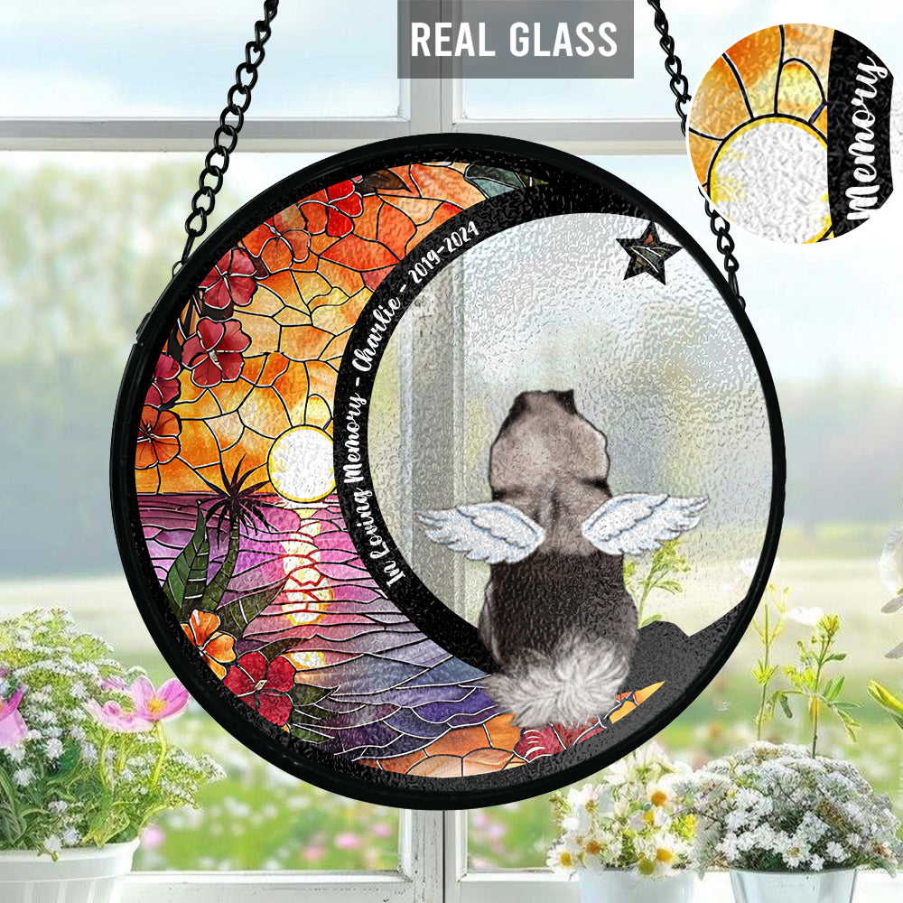 In Loving Memory - Personalized Dog Stained Glass Suncatcher