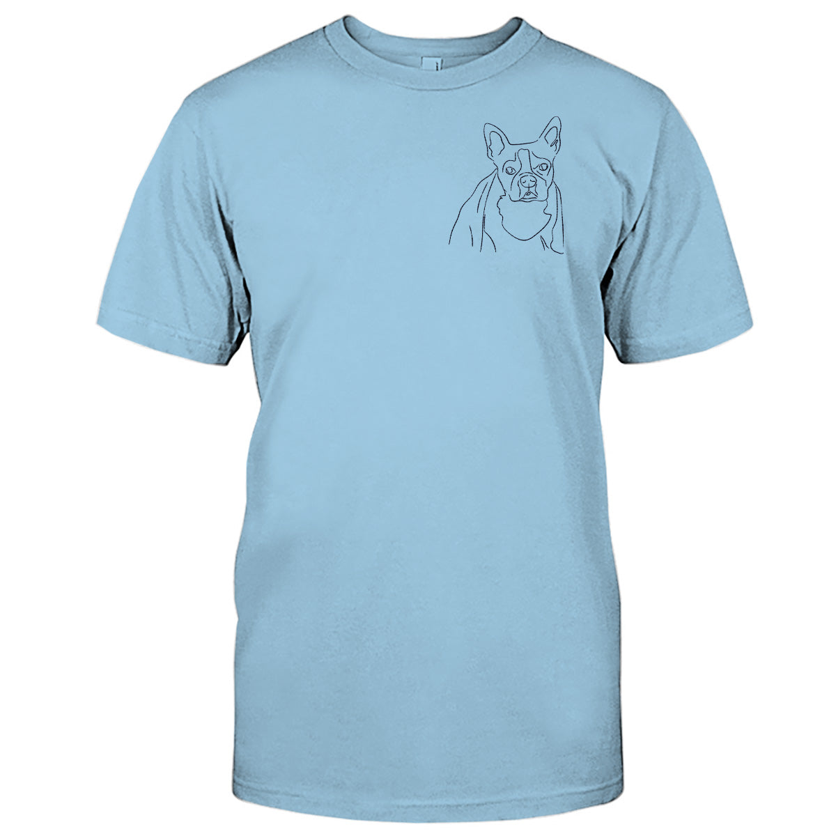 Custom Line Art - Personalized Dog Embroidered T-shirt