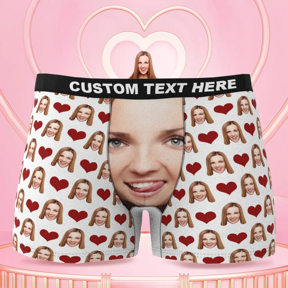Custom Wife Or Girlfriend Face Boxers - Personalized Couple Men's boxer briefs