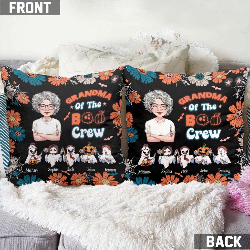 Grandma Of The Boo Crew - Personalized Grandma Throw Pillow