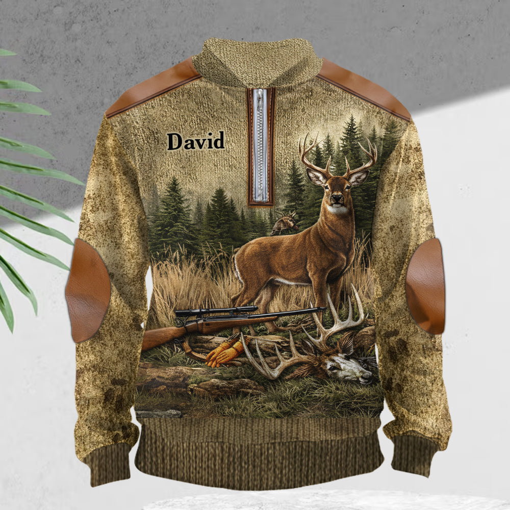 Hunting For Life - Personalized Hunting Men Zip-Up Sweatshirt