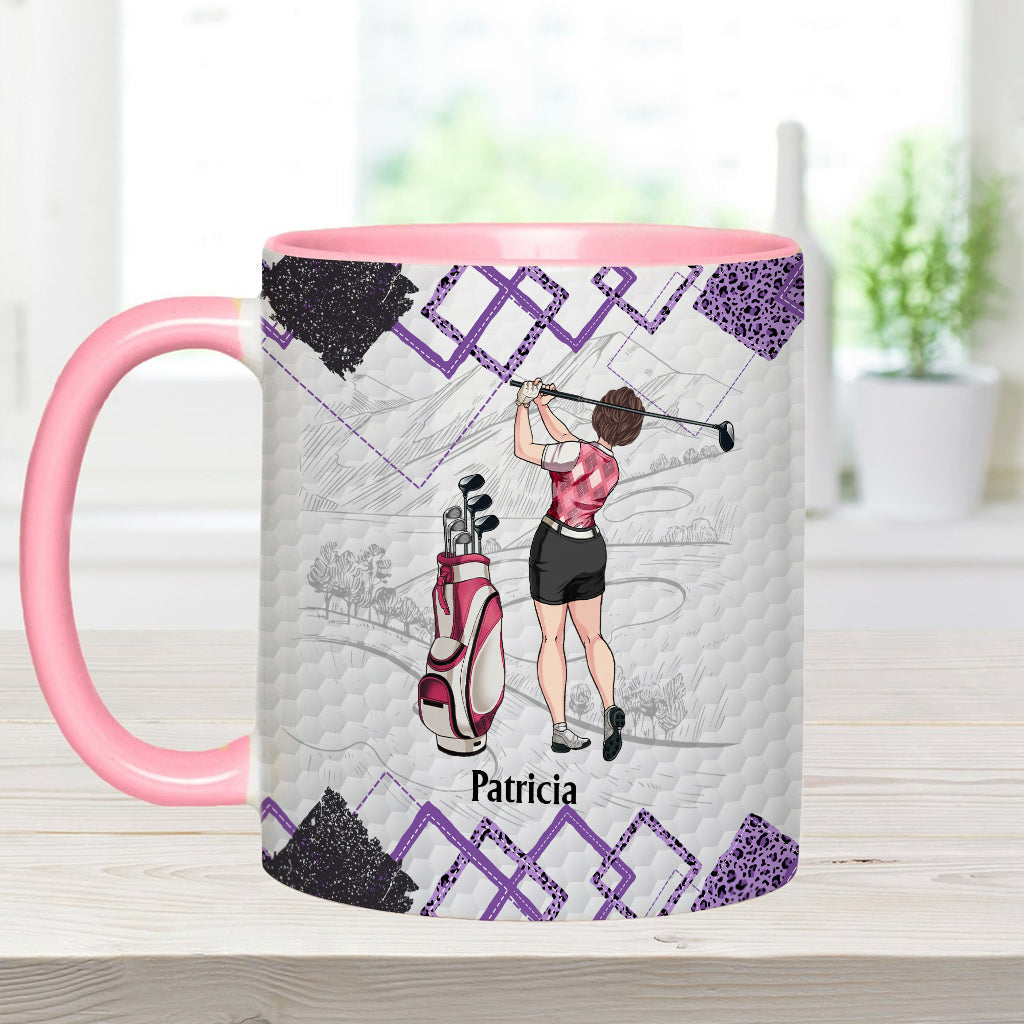 Golf Instruction - Golf gift for her, girlfriend, wife, daughter - Personalized Accent Mug