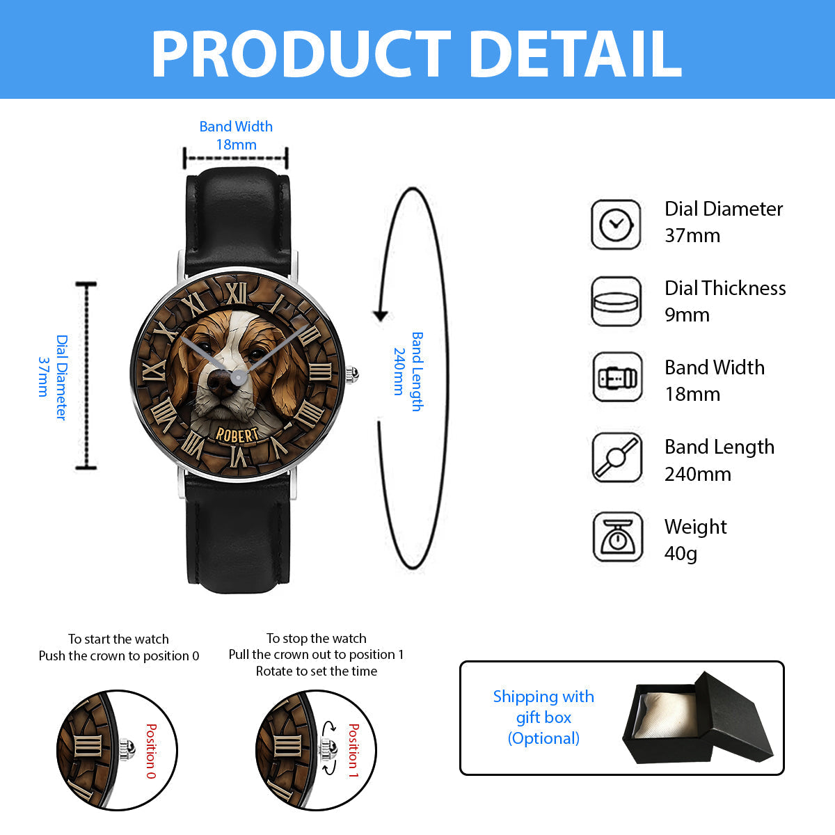 Brave Beagle - Personalized Dog Hand Watch