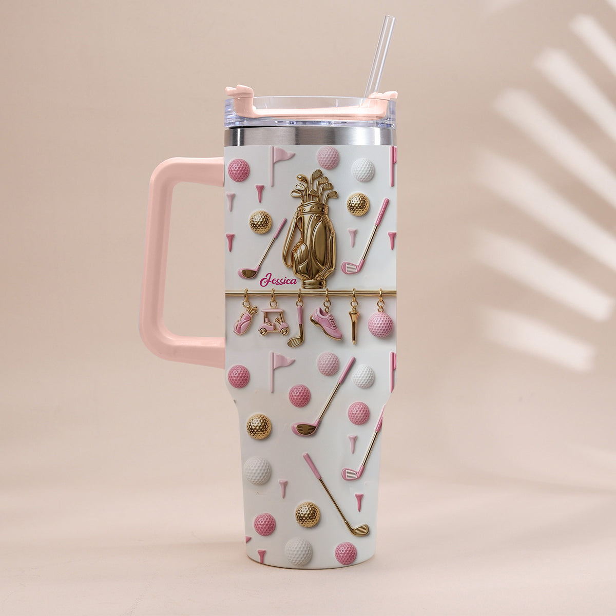 Live Love Golf - Personalized Golf Tumbler With Handle