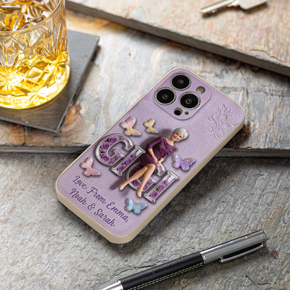 Custom Any Photo - Personalized Mother 3D Embossed Leather Phone Case