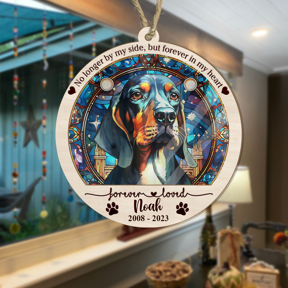 Colorful Dog Cat - Personalized Dog Suncatcher