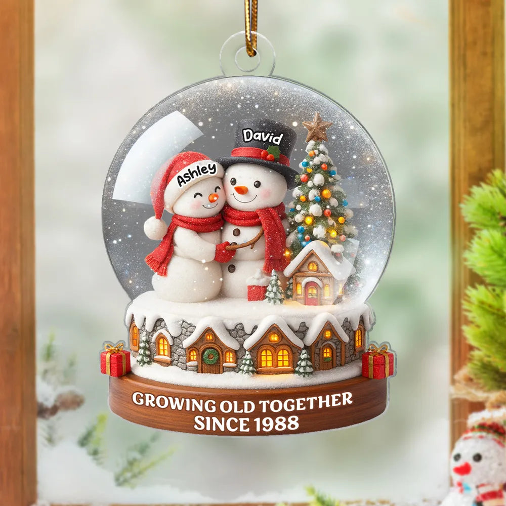 Christmas Snow Globe Acrylic Ornament | Romantic Holiday Décor | Thoughtful Gift for Couples