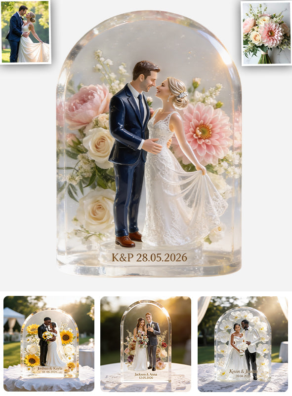 Eternal Bloom - Personalized wedding anniversary Custom Shaped Acrylic Plaque