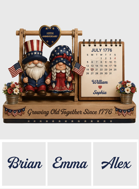 Growing Old Together - Personalized Couple 2 Layered Big Freestanding