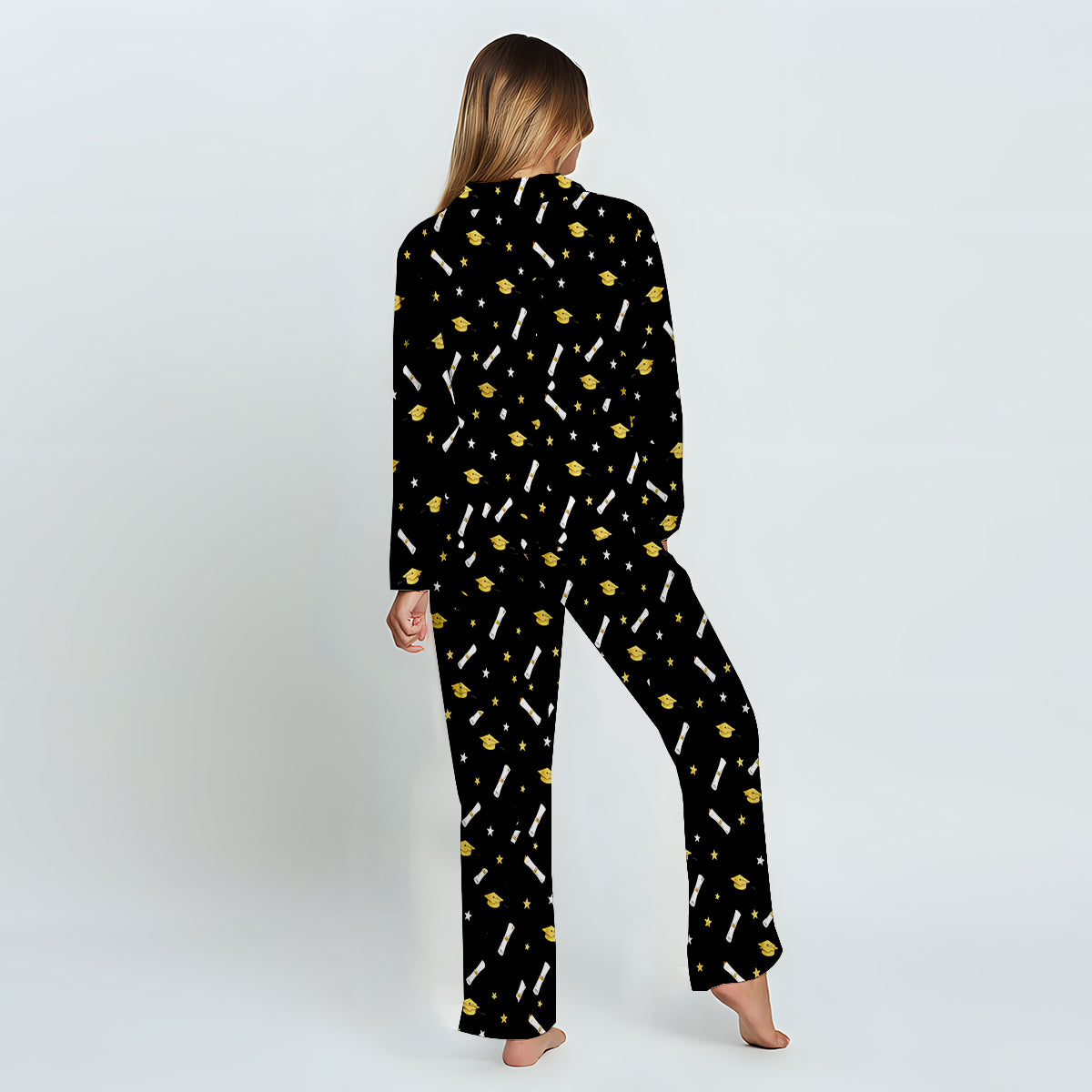 Can I Go To Bed Now - Personalized Graduation Button Down Pajamas