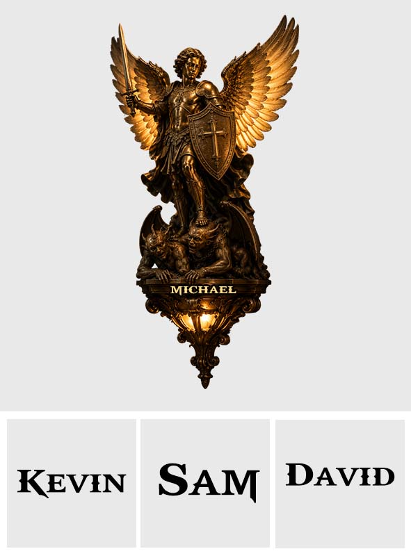 Archangel Michael, Guardian Of Light & Valor - Personalized Christian Plug-In Night Light