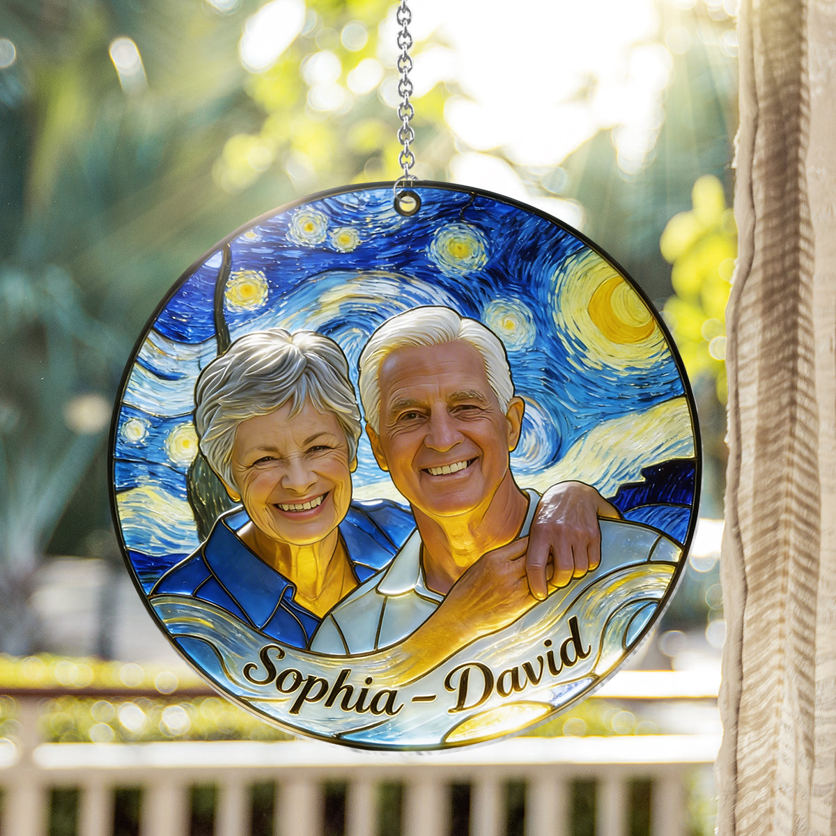 I Love You - Personalized Couple Window Hanging Suncatcher Ornament