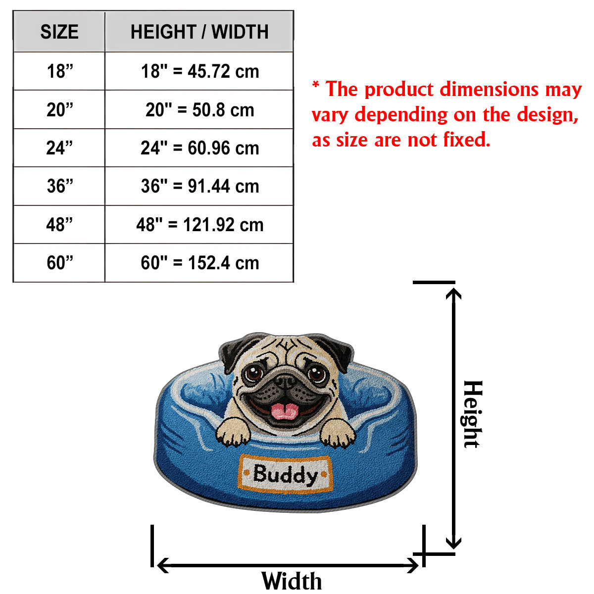 Happy Peeking Dog - Personalized Dog Non-Slip Tufted Rug
