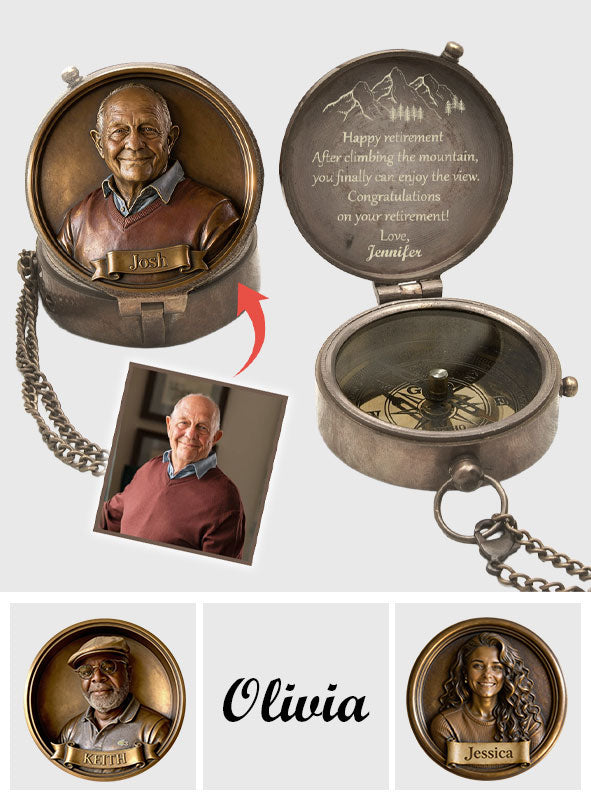 Happy Retirement Gift - Personalized Retired Compass