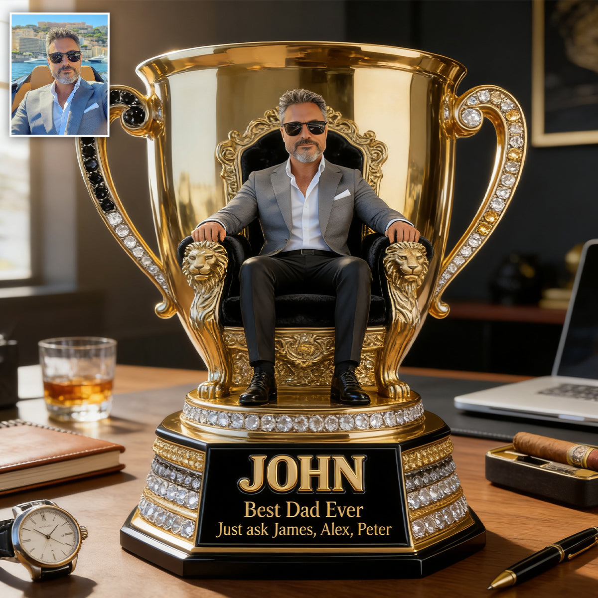 Best Dad Ever - Personalized Father Custom Shaped Acrylic Plaque