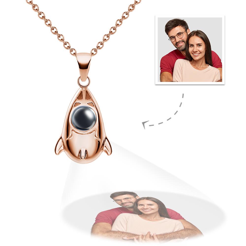 gift for anyone, who lost a loved one - Personalized Creative Rocket Projection Photo Charm