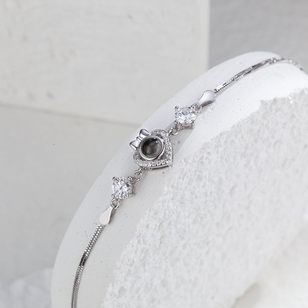 Personalized Bow Heart Charm