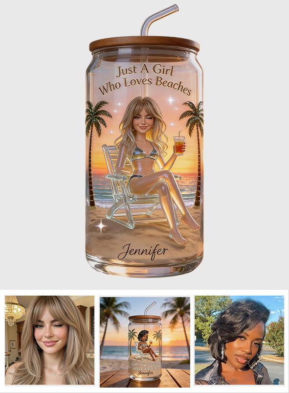 Beach Vibes - Personalized Sea Lover Can Glass
