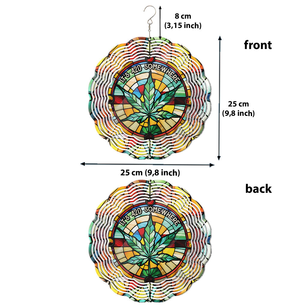 It's 420 somewhere - Personalized Weed Wind Spinner