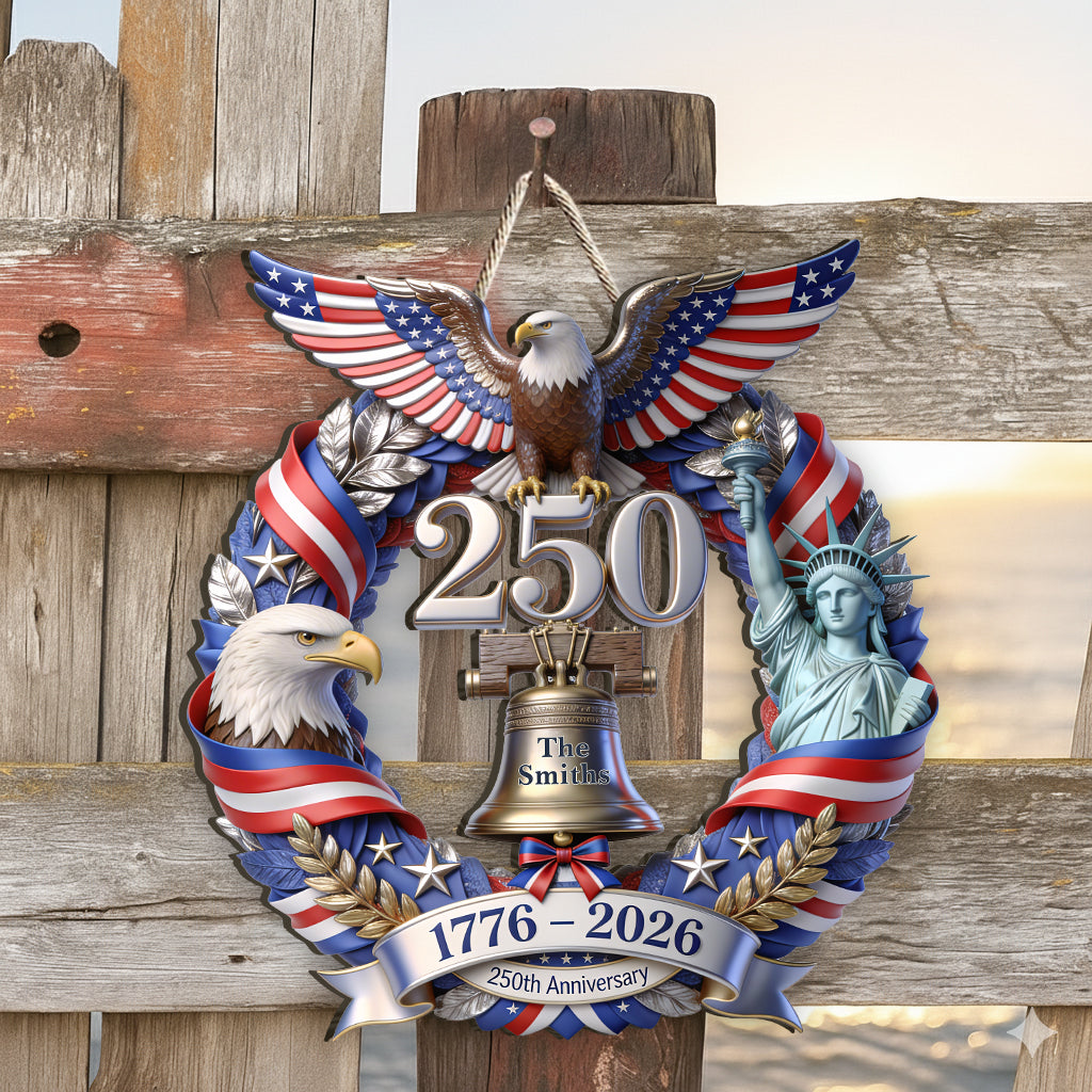250 Years Of America - Personalized Patriot Custom Shaped Wood Sign