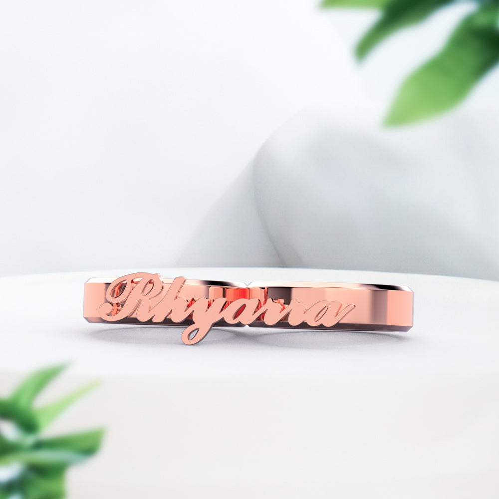 Engravable Two Fingers Ring - Personalized Ring