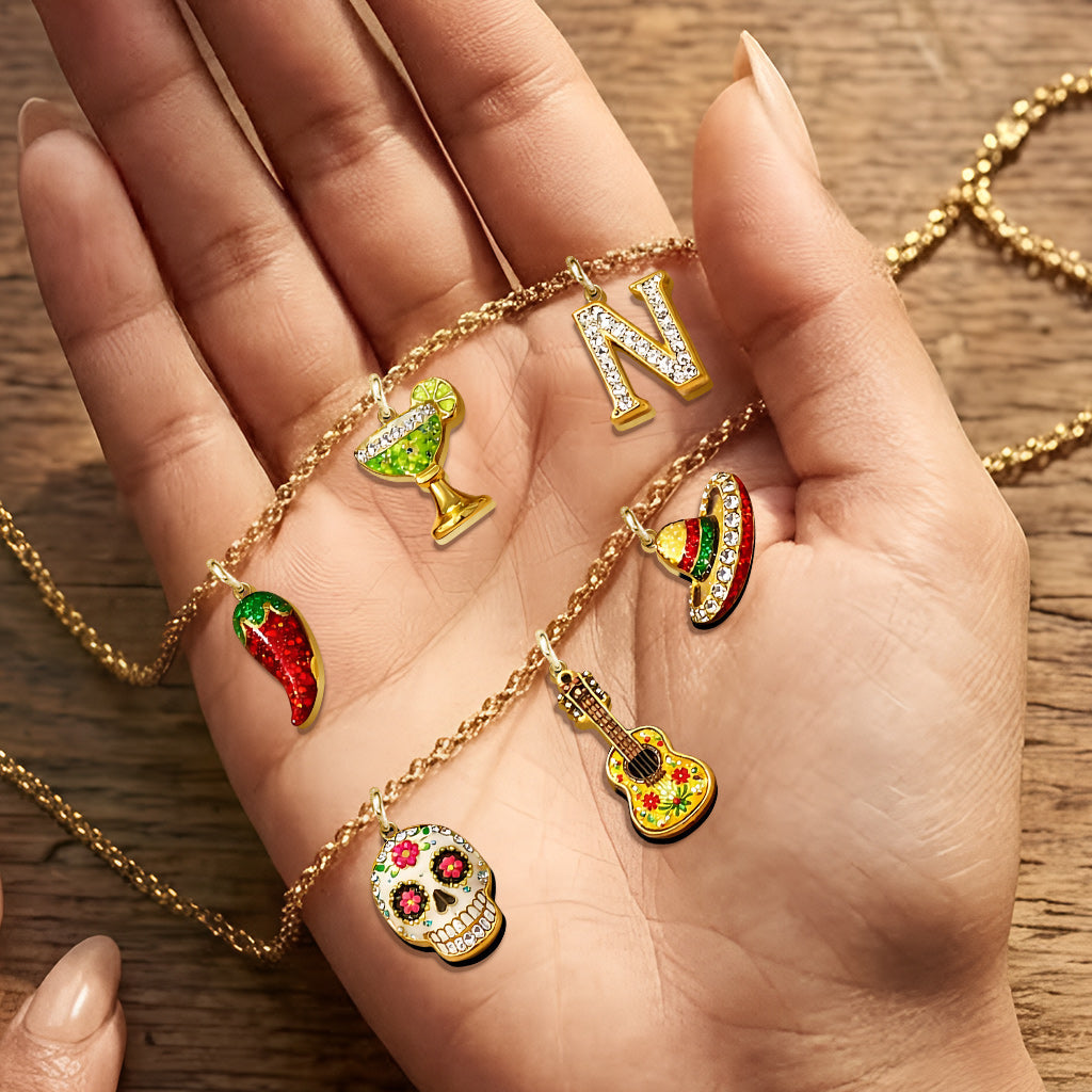 Cinco de Mayo Fiesta - Personalized Cinco de Mayo Metal Necklaces With Pendants