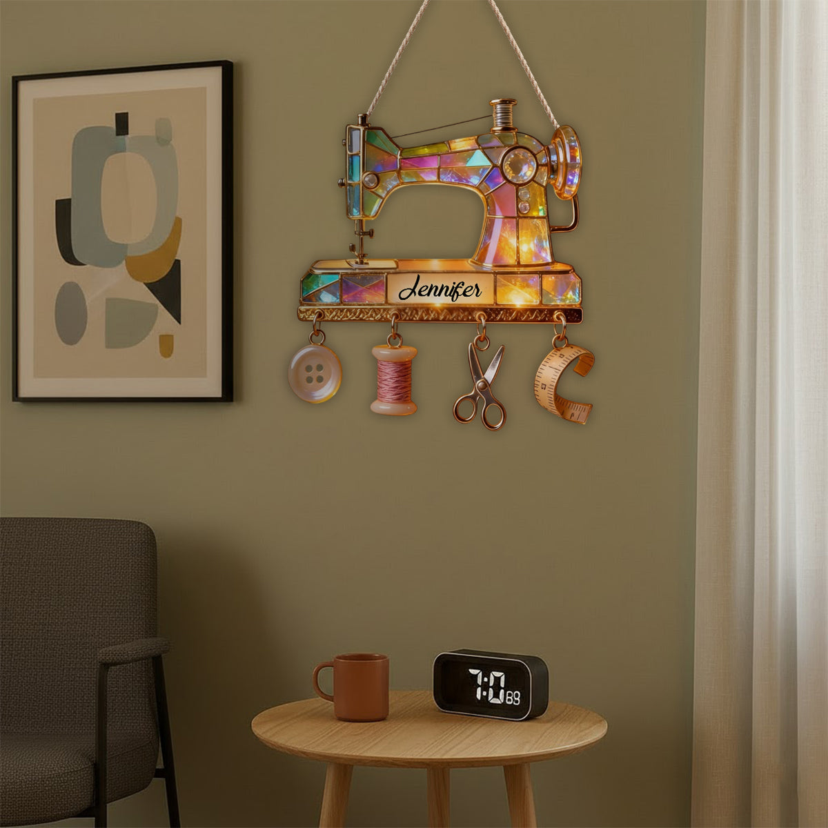 Colorful Sewing Machine - Personalized Sewing LED Light Acrylic Sign