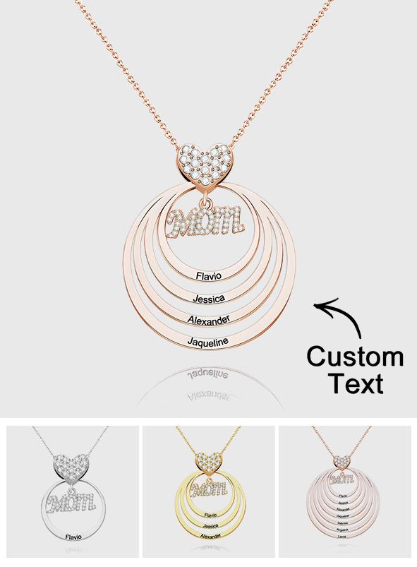 Simple Circularity Engraved Charm - Personalized Engraved Necklace