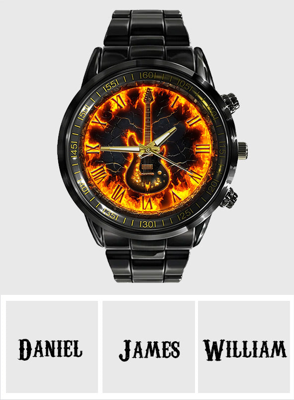 Fire Guitar - Personalized Guitar Hand Watch