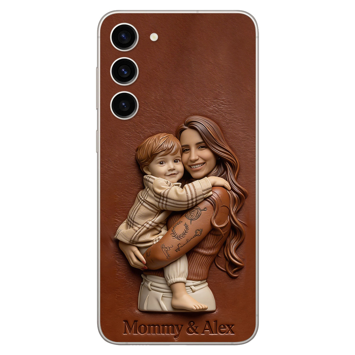 Custom Any Photo Gift For Mom, Grandma - Personalized Mother Leather Phone Case
