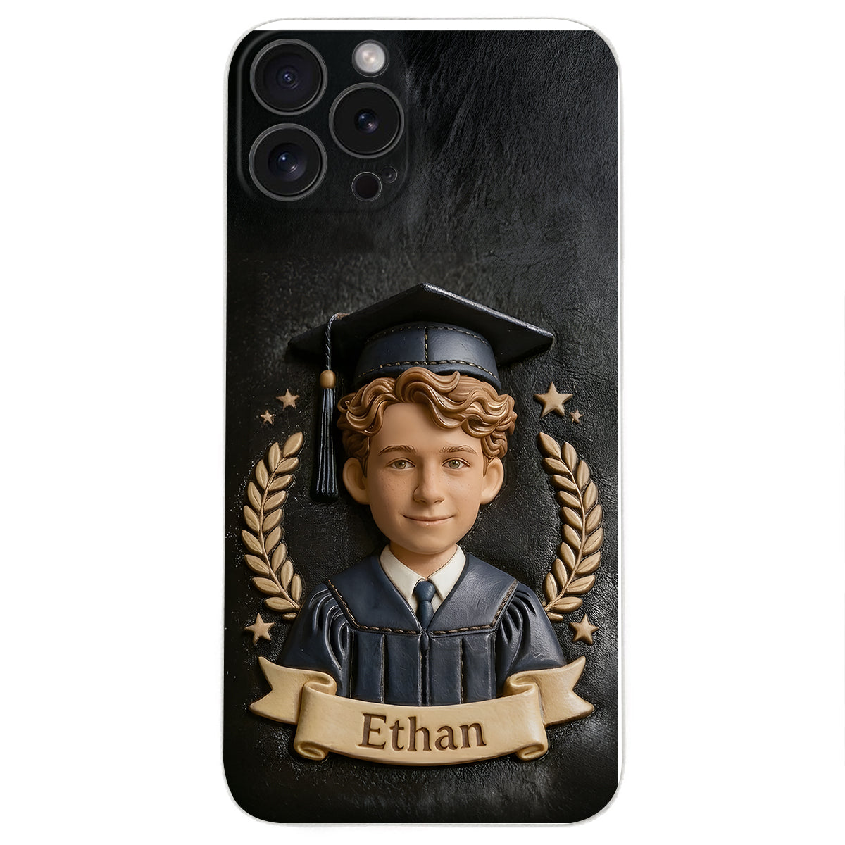 Graduation Gift - Personalized Graduation 3D Embossed Leather Phone Case