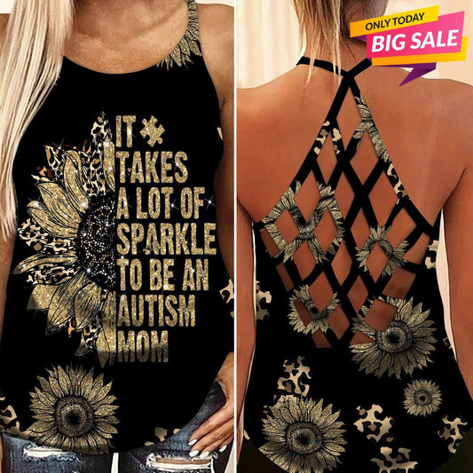 Autism Love - Autism Awareness Cross Tank Top 0921