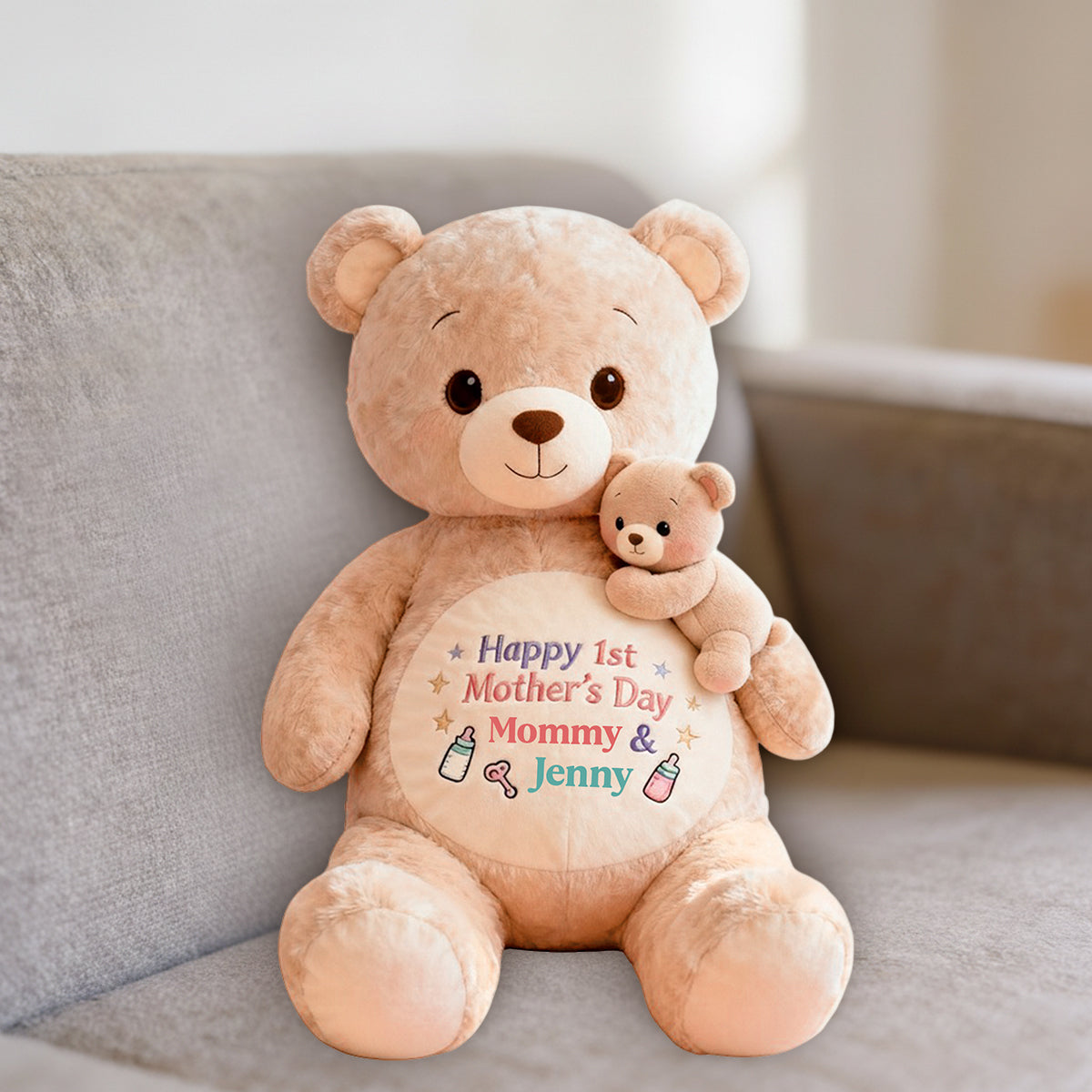Happy 1st Mother's Day - Personalized Mother Premium Faux Fur Pillow
