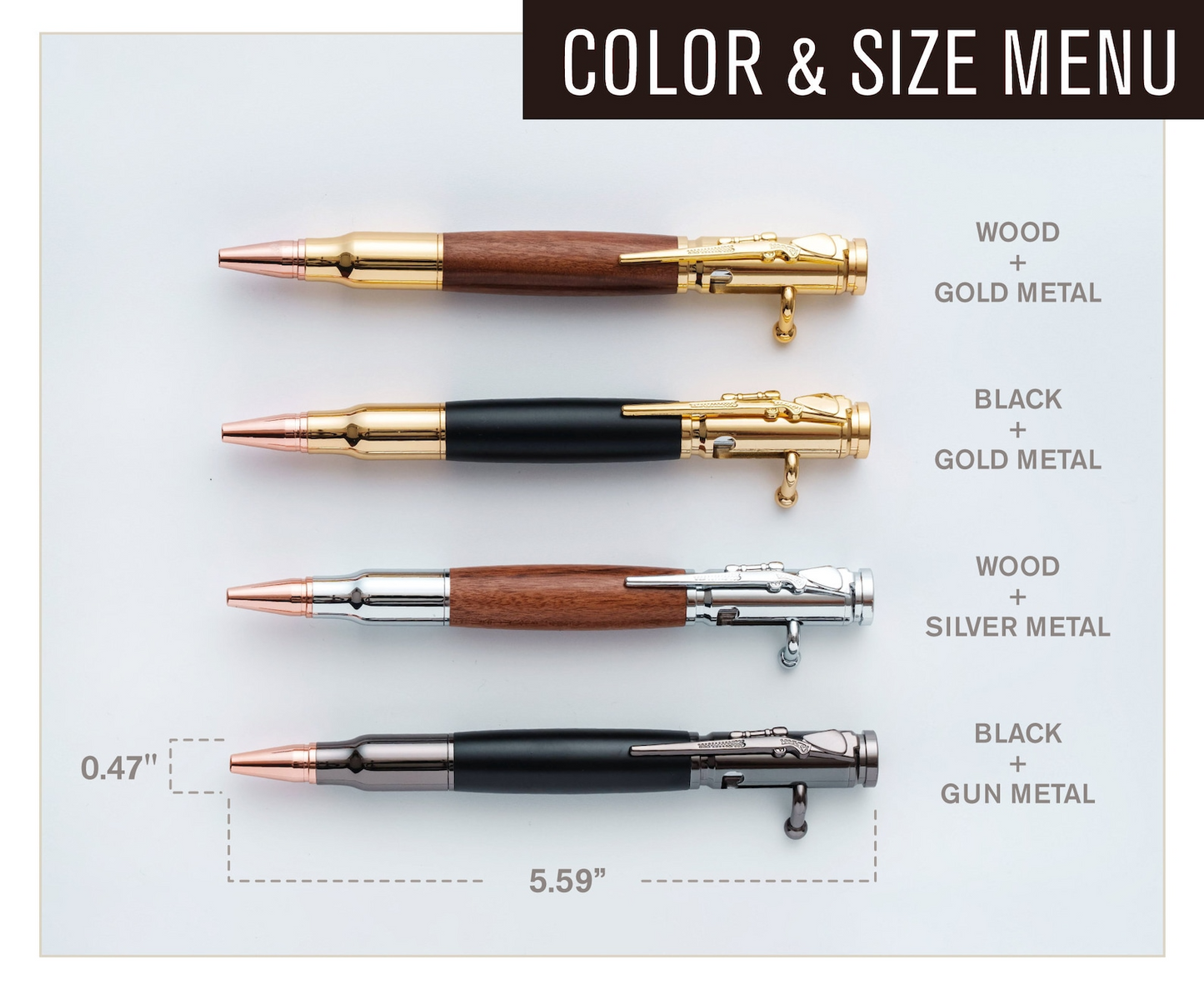 Bolt Action Pen with Compass & Extra Refill