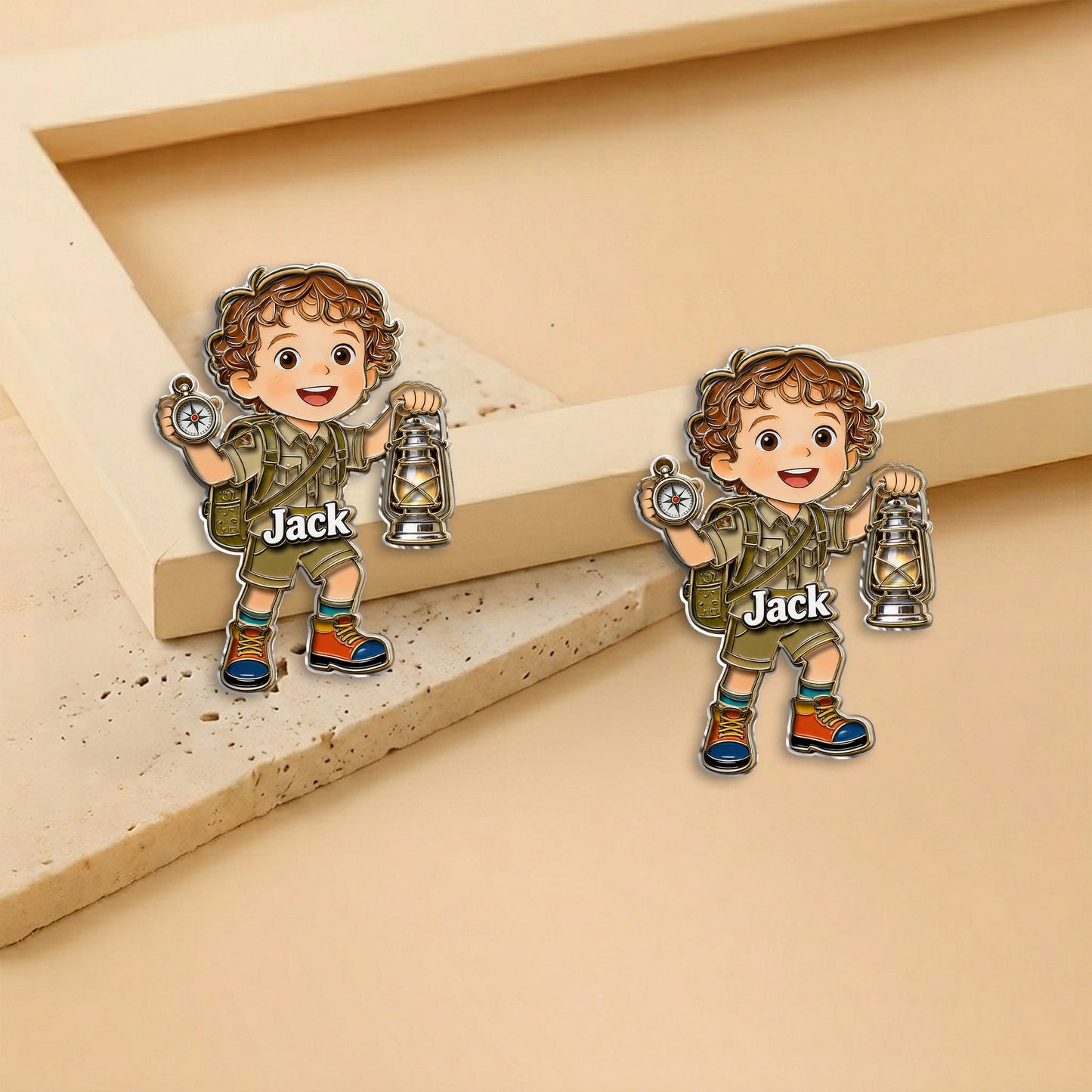 Happy Campers - Personalized Kid 3D Embossed Enamel Pin