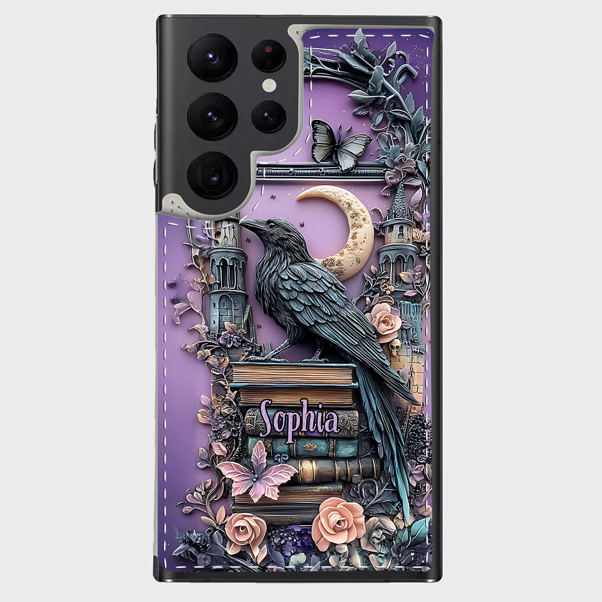 Dark Academia Book Reader - Personalized Book Foldable Wallet Phone Case