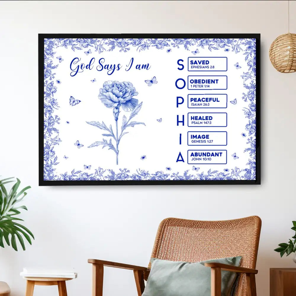 Poster with God Says I Am Religious Letter Design, High Clarity, Inspirational and Surprise Gift