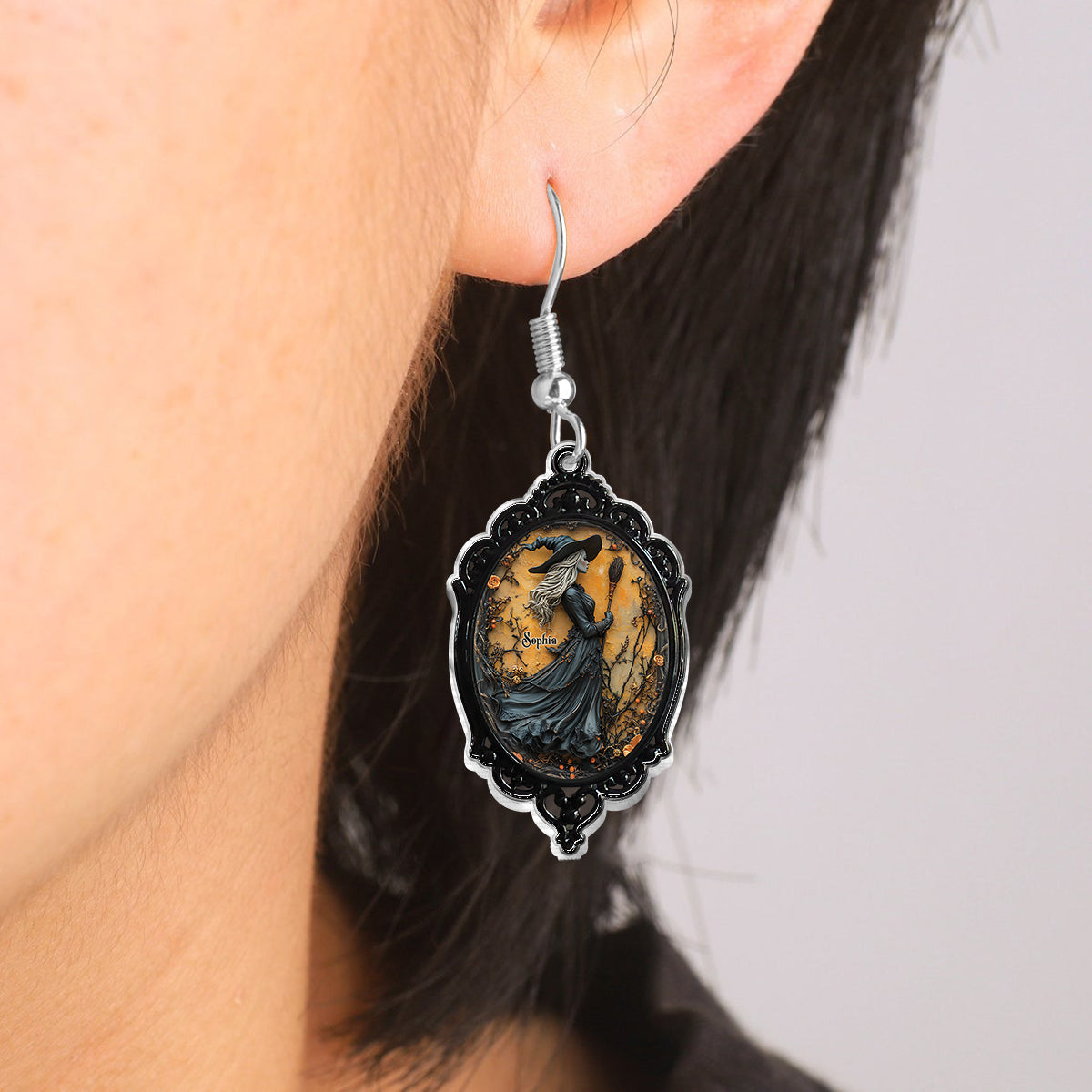 Beautiful Witch - Personalized Witch Transparent Earrings