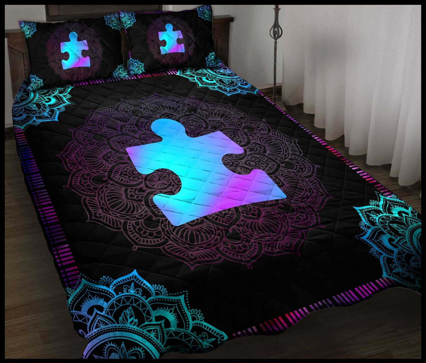 Autism Piece Light - Autism Awareness Quilt Set 0921