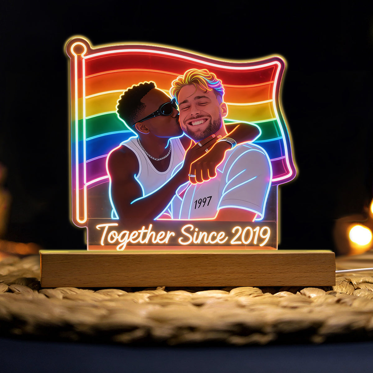 Custom Any Photo - Personalized LGBT Support Shaped Led Night Light