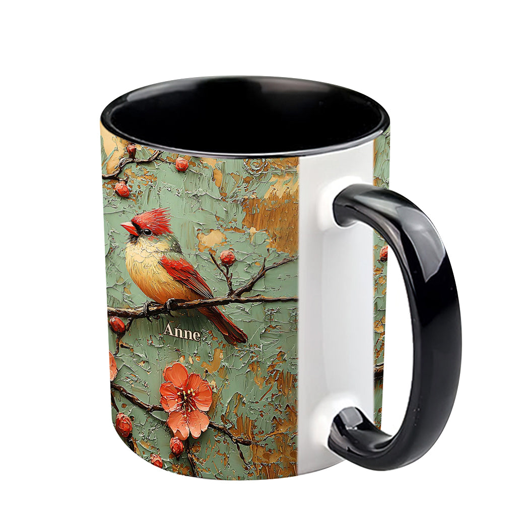 Beautiful Cardinals - Personalized Accent Mug