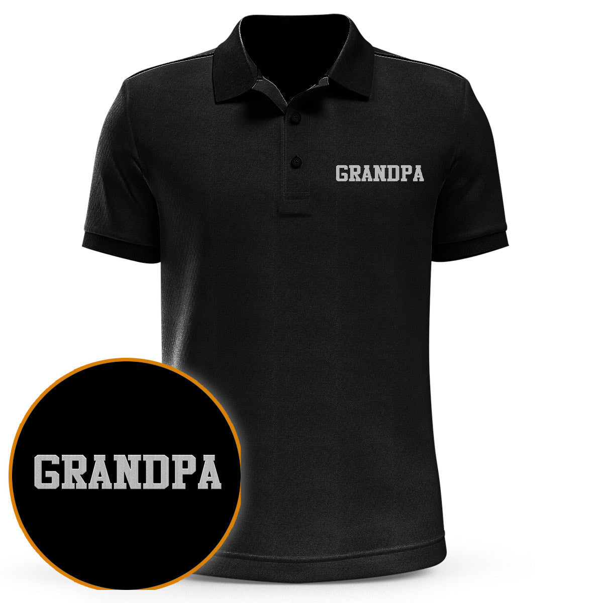 Custom Name - Personalized Grandpa Embroidered Polo Shirt