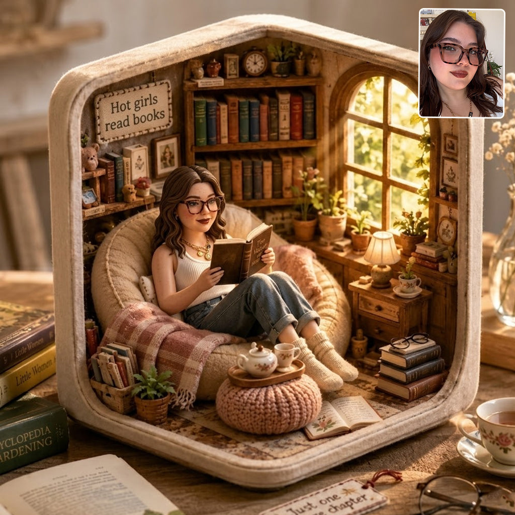 Just One More Chaper, Bookworm Gift - Personalized Book Custom Shaped Acrylic Plaque